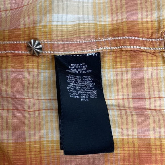 RRL Western Shirt Snap Sunset Orange Men’s Size Small